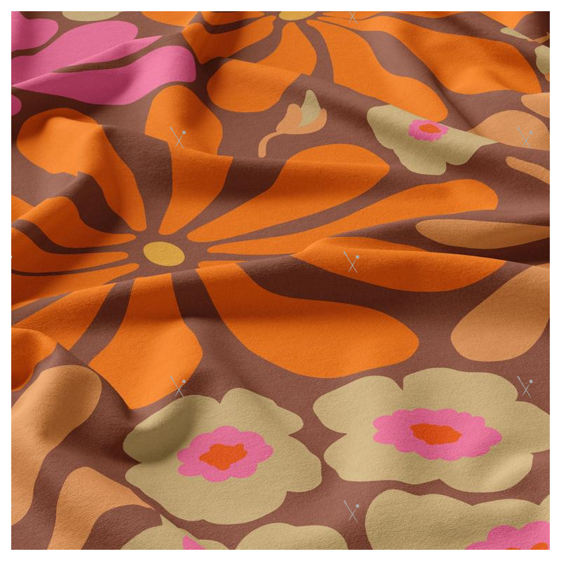 Printed Viscose SANDRINE Brown / Orange